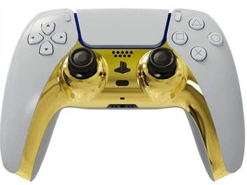 ЗОЛОТАЯ БЛЕСТЯЩАЯ ДЕКОРАТИВНАЯ ВСТАВКА ПЕРЕДНЕЙ ПАНЕЛИ ДЛЯ PS5 PAD - РАСПРОДАЖА!