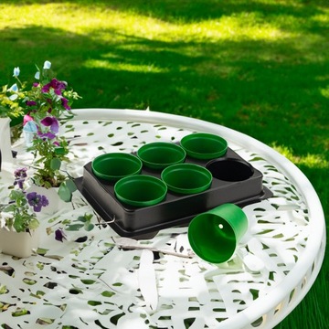 ПРОИЗВОДСТВЕННЫЕ ГОРШКИ, мультичашки, ДЛЯ ПОСЕВА РАССЕНА, 6 ШТ + ПОДДОНД