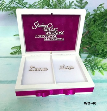 Pudełko na obrączki grafika personalizacja U522