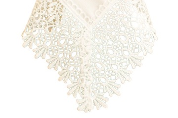 Gipiurowy koronkowy kremowy bieżnik pas stołowy na komunię ślub 60X110