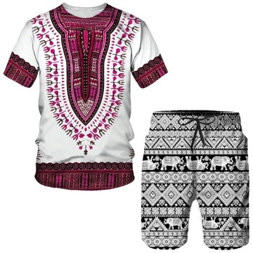 Komplet Męska dres T zestaw koszul Dashiki afryki