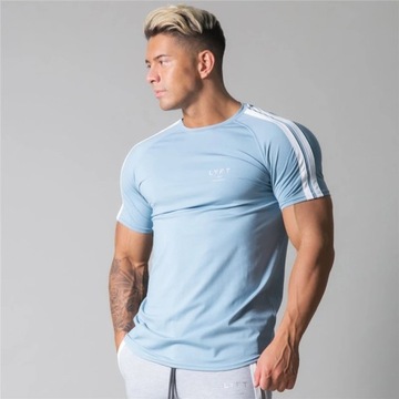 NEW Running Sport T-shirt Men Skinny Cotton Slim S