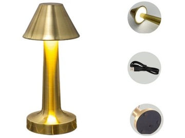 LAMPKA NOCNA STOŁOWA LED RGB USB DO SYPIALNI BIURA DOTYKOWA MIEDŹ PREZENT