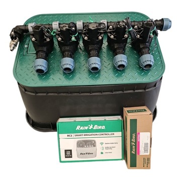 Zestaw Rain Bird 5 sekcji Kompresor RainBird Sterownik RC2 WiFi Czujnik 25