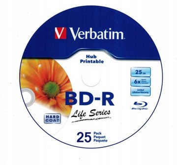 BD-R BLU-RAY 25GB x6 VERBATIM PRINTABLE 25 szt