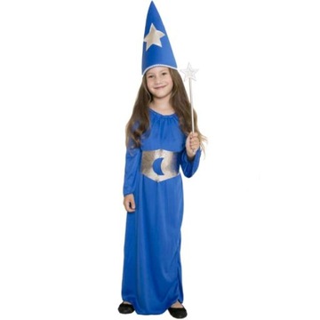 STRÓJ CZARODZIEJKA niebieska księżyc HALLOWEEN