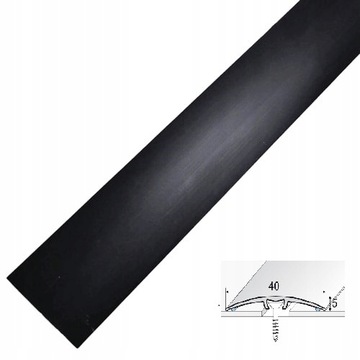 Listwa progowa ALUMINIUM CZARNY 40mm 90cm