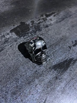СЕРЕБРЯНОЕ СЕРЕБРЯНОЕ СИГНАЛЬНОЕ КОЛЬЦО СМЕРТИ СЕРЕБРЯНОГО ЧЕРЕПА ИЗ СТАЛИ