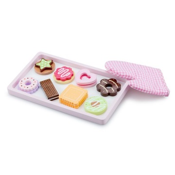 NEW CLASSIC TOYS ZESTAW DREWNIANYCH CIASTEK Z RĘKA