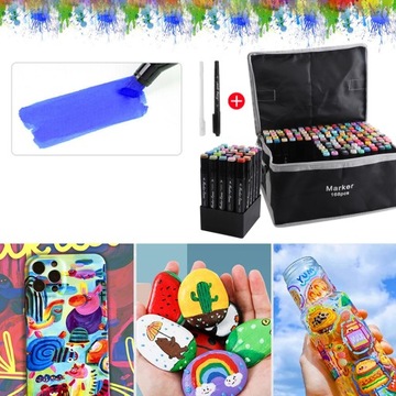 МАРКЕРЫ ДВУХСТОРОННИЕ, МАСЛЯНАЯ РУЧКА 168 ШТ. + СУМКА