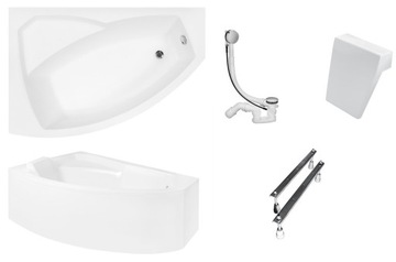 Besco Rima wanna 140x90 lewa+OBUDOWA+ZAGŁÓWEK+SYFO