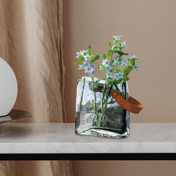 Стеклянная ваза для пончиков. Современное украшение. Сумочка в форме вазы.