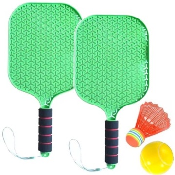 BADMINTON ZESTAW RAKIETEK 40CM PALETKI PLAŻOWE + LOTKA PIŁKA