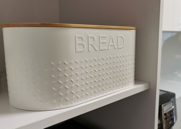 КОНТЕЙНЕР ДЛЯ ХЛЕБА С КРЫШКОЙ БАМБУКОВАЯ ДОСКА, СТАЛЬ, БЕЛЫЙ WZ03