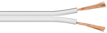 Kabel głośnikowy biały CCA 10m 2x1,5mm