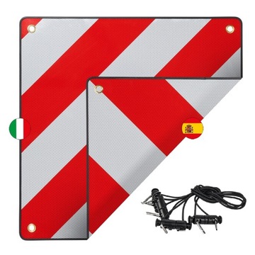 50x50CM 2 W 1 TABLICA OSTRZEGAWCZA DWUSTRONNA Włochy Hiszpania PCV