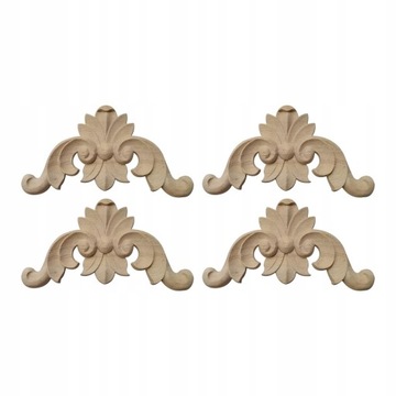 4x Drewniane aplikacje i nakładki Carving Dec