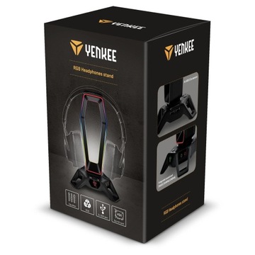 Подставка для наушников Yenkee YHB 3000 с USB-концентратором и светодиодной RGB-подсветкой