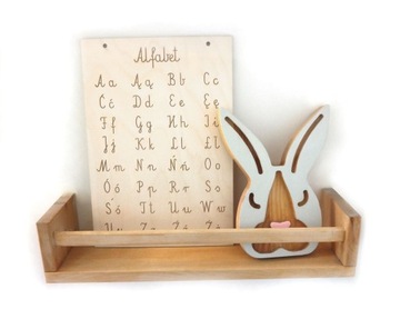 Drewniany Alfabet edukacyjny LITERY MONTESSORI A5