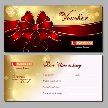 personalizowany VOUCHER karta bon 1szt GRAWER