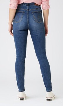 Wrangler SKINNY Cloud RURKI Z WYŻSZYM STANEM BLUE DżINS W29 L32