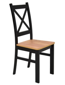 KRZESŁO KRZYŻAK CZARNE SIEDZISKO DĄB CRAFT x2