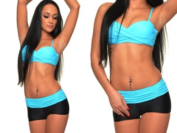 S 09 STRÓJ KĄPIELOWY KOSTIUM Z SZORTAMI PUSH-UP Roz.40