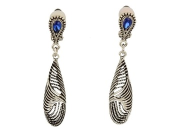 Серебристые серьги с васильковыми глазами