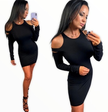 LipMar sexowna sukienka odkryte ramiona mini XL 42