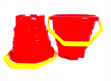 WIADERKO DO PIASKU PIASKOWNICY ZAMEK 18x20 CM MIX KOLORÓW