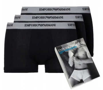 Bokserki EMPORIO ARMANI męskie 3-PACK TRUNK