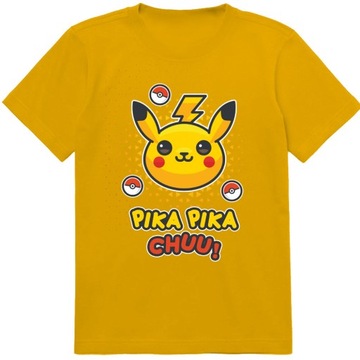 KOSZULKA DZIECIĘCA T-SHIRT DLA DZIECKA PIKACHU POKEMON 152 PREZENT JAKOŚĆ