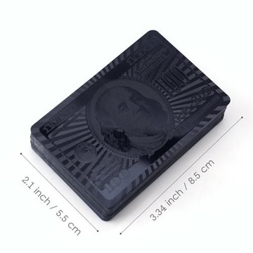 ЧЕРНЫЕ ПЛАСТИКОВЫЕ ИГРОВЫЕ КАРТЫ КОЛОДА КАРТ 54 ШТ.