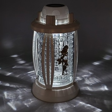 Солнечная могильная свеча Светодиодный солнечный фонарь Белая святыня Роза 25 см