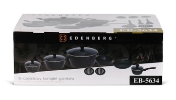 ФУНКЦИОНАЛЬНЫЕ МРАМОРНЫЕ ГОРШКИ НАБОР ГОРШКОВ 15 шт. ЭДЕНБЕРГ 5634