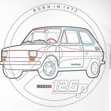 Koszulka mały Fiat 126p maluch legenda PRL z małym fiatem maluchem prezent
