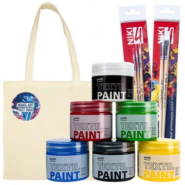 ZESTAW MALARSKI 4w1 DO TKANIN JASNYCH FARBY PĘDZLE