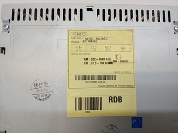 HYUNDAI I30 II РАДИО CD BLUETOOTH 96170-A6210