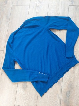CAMAIEU niebieski sweterek z wełną r 38