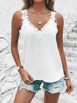 МОДНАЯ ЖЕНСКАЯ БЛУЗКА, КРУЖЕВНОЙ ВЕРХ НА СТРЯПКАХ