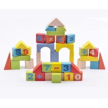 Деревянные брусочки в ведре-сортировщике, 50 шт.