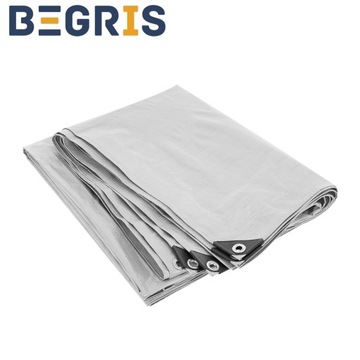 СЕРЕБРЯНЫЙ БРЕЗЕНТ 2X3, ОЧЕНЬ ТОЛСТЫЙ, 130 Г, ПРОЧНЫЙ, УСИЛЕННЫЙ.