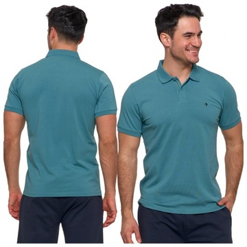 KOSZULKA MĘSKA POLO BAWEŁNA CZESANA PREMIUM LINE ELEGANCKA MORAJ 3XL MIĘTA