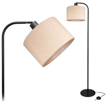 NOWOCZESNA LAMPA STOJĄCA PODŁOGOWA 145CM ABAŻUR BOHO JUTA 20CM LED