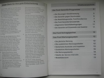 Сервисная книжка Ford немецкая 1999 г. Сервис Ford