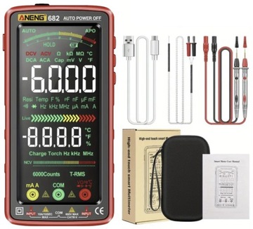 MIERNIK UNIWERSALNY DOTYKOWY EKRAN LCD ANENG 683 TOUCH ETUI BATERIA 1200mAh