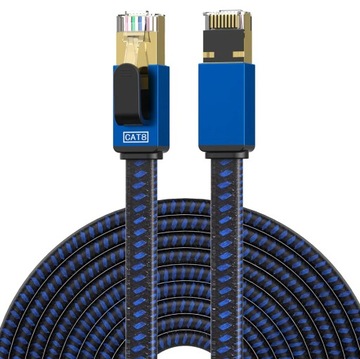 Kabel Ethernet 40Gbps 2000Mhz Cat-8, płaski kabel