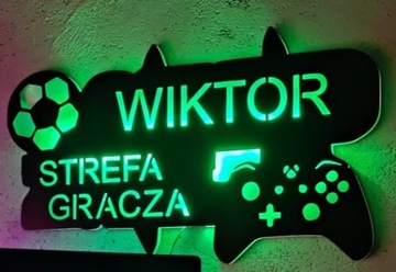 3D светодиодный ночник с названием Football GAME ZONE CONSOLE в подарок