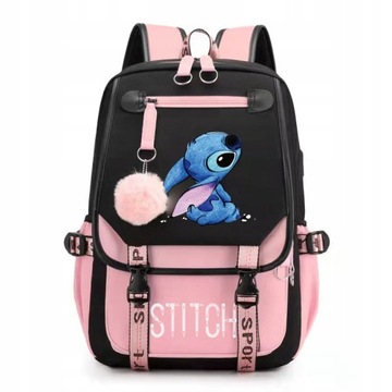 PLECAK SZKOLNY TORNISTER Stich USB WZORY A4 DUŻY