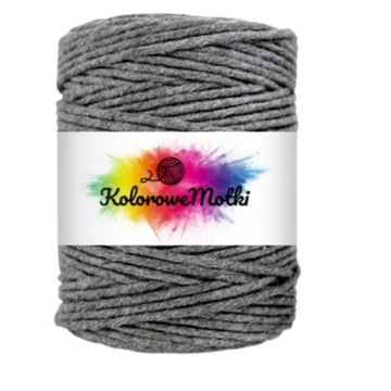 Sznurek Bawełniany do Makramy Grafitowy 50m 5mm